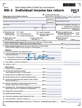 Form ND-1 Individual Income Tax Form 