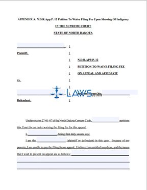 Petition to Waive Filing Fee on Appeal and Affidavit