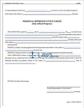 Personal Representative's Deed