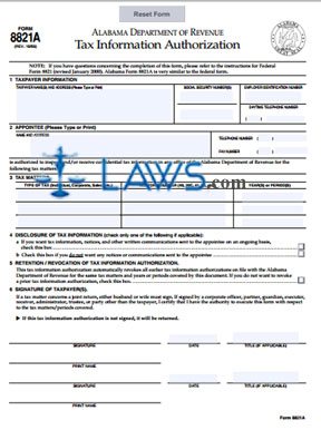 Form 8821A Tax Information Authorization