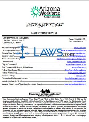 Employment Service Internet List (Cottonwood)