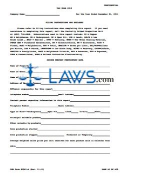 Form 82061-A Copper Mines Reporting