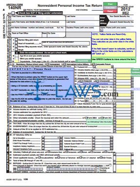 Form 140NR Nonresident Personal Income Tax Return Package - Arizona ...