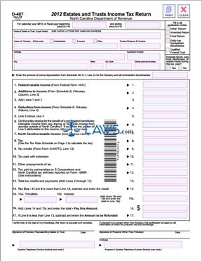 Form D-407 Estates and Trusts Income Tax Return