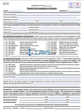 Form AV-10 Property Tax Exemption or Exclusion