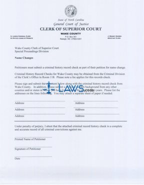 Form Name Change Packet (North Carolina)