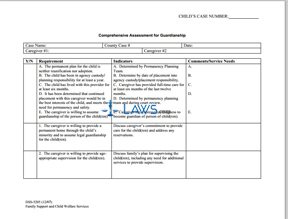 Form DSS-5205 Comprehensive Assessment for Guardianship