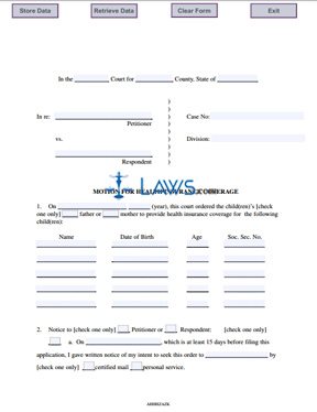 Form 6- Motion for Health Insurance Coverage
