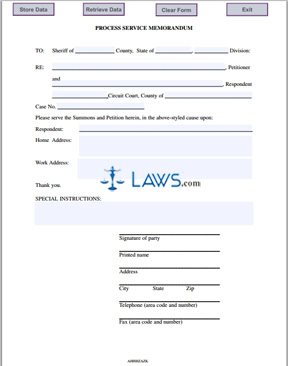Form 3- Process Service Memorandum