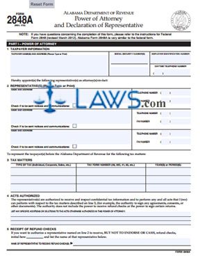 Form 2848A Power of Attorney and Declaration of Representation