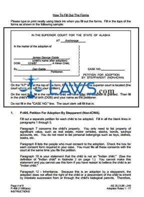 Instructions for the Adoption of a Minor Child by a Stepparent
