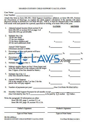 Shared Custody Child Support Calculation