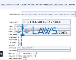 Form DRLSC10f Petition For Legal Separation Of Non-Covenant Marriage With Minor Children 