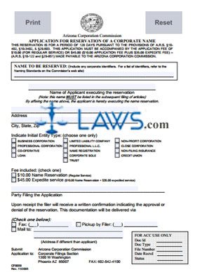 Form CF0059 Application for Name Registration 