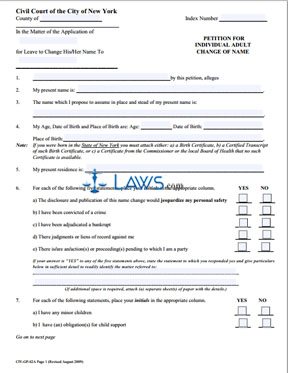Form Name Change Adult