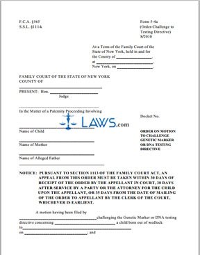 Form 5-4a Order - Challenge to Testing Directive