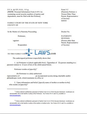 Form 5-2 Paternity Petition