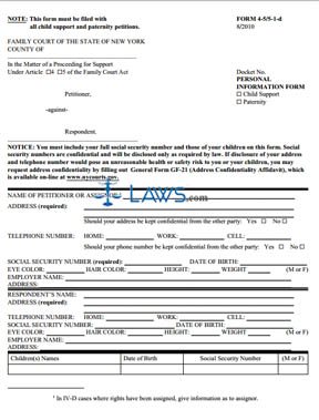 Form 4-5+5-1-d Personal Information Form