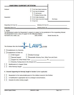 Form UIFSA-4 Uniform Form Petition