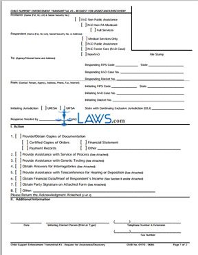 Form UIFSA-3 Child Support Enforcement Transmittal #3 - Request for Assistance/Directory