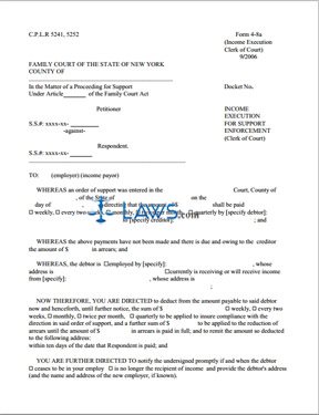 Form 4-8a Income Execution Clerk of Court