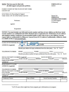Form 4-5/5-1-d Personal Information Form