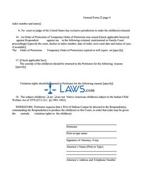 Form GF-22 Petition-Habeas Corpus