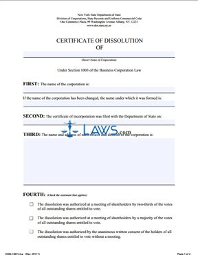 Form DOS-1337-fl-a Certificate of Dissolution 