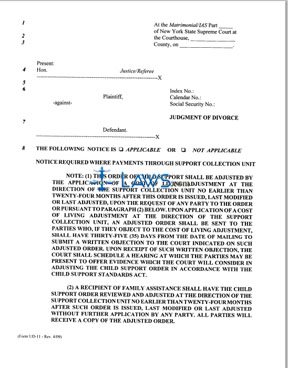 Form UD-11 Judgment of Divorce 