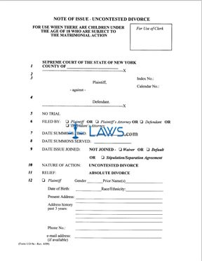 Form UD-9A Children Under 21 Subject to the Matrimonial Action 