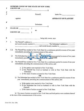 Form UD-6 Affidavit of Plaintiff 
