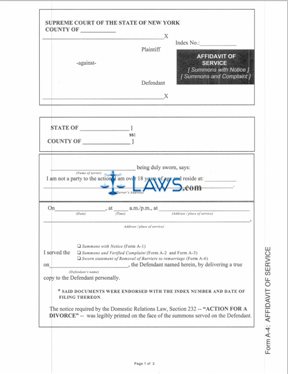 Form A-4 Affidavit of Service