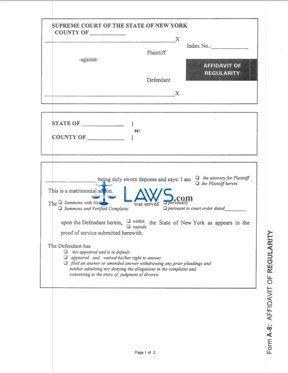 Form A-8 Affidavit of Regularity