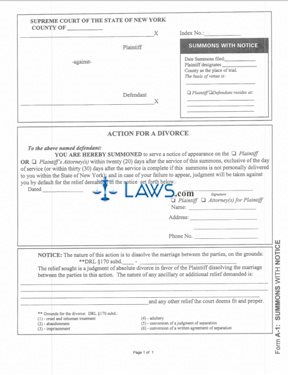 Form A-1 Summons with Notice