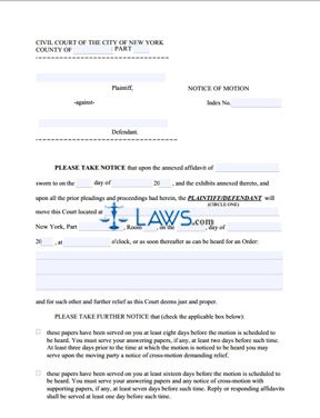 Notice of Motion