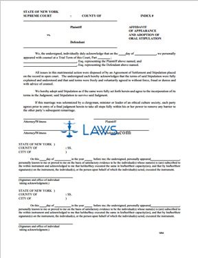 Affidavit Of Appearance & Adoption of Oral Stipulation