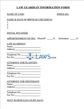 Law Guardian Appointment Information Form