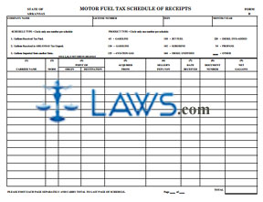 Tax Schedule of Receipts Form R