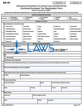 AR-1R Combined Business Tax Registration