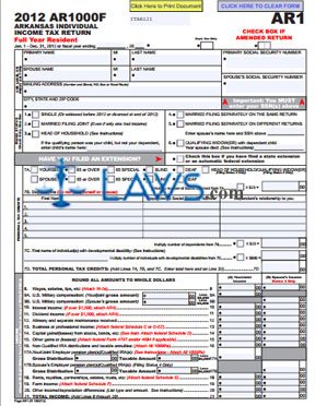 AR1000F Full Year Resident Individual Income Tax Return