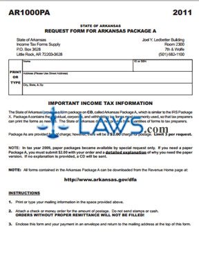 Package A Request Form for Tax Preparers