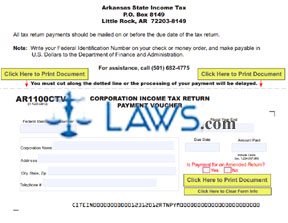 AR1100CTV Corporation Income Tax Payment Voucher