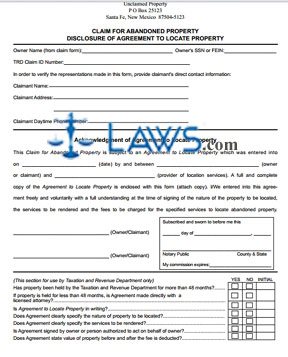 Form RPD-41343 Claim for Abandoned Property