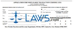 Form ACD 31050 Application for Nontaxable Transaction Certificate