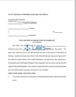 Form 4A-322 Final Decree of Dissolution of Marriage (With Children)