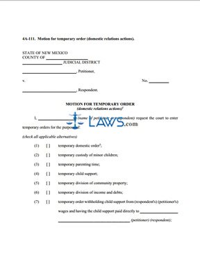 Form 4A-111 Motion for Temporary Order (Domestic Relations Actions)