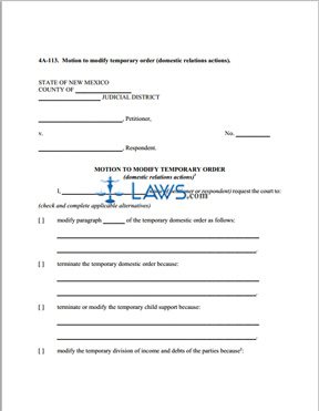 Form 4A-113 Motion to Modify Temporary Order (Domestic Relations Actions)