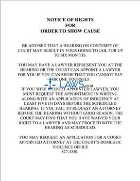 Notice of Rights for Orders to Show Cause