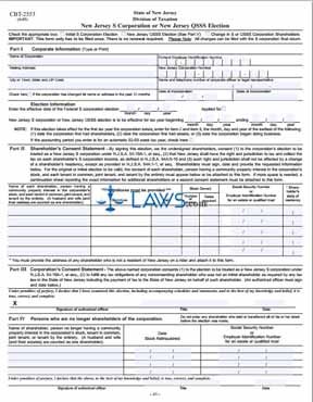 Form CBT-2553 New Jersey S Corporation or QSSS Election