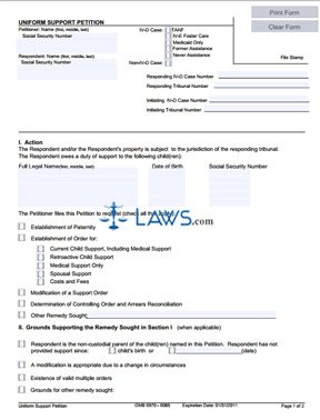 Form 11094 Uniform Support Petition